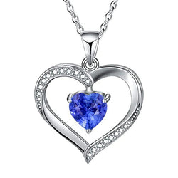 Hartlichtblauwe saffier en diamanten hanger 14K goud 2,50 karaat
