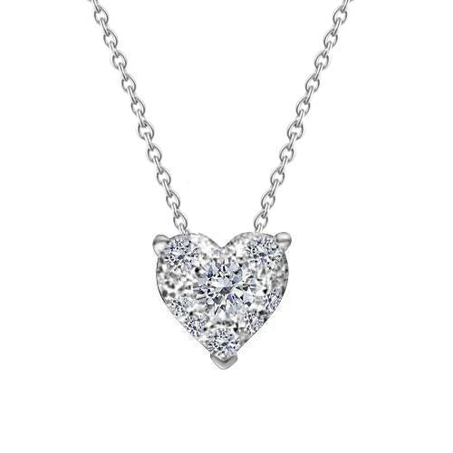 Hartvorm 1,25 karaat diamanten hanger ketting 14K witgoud - harrychadent.nl