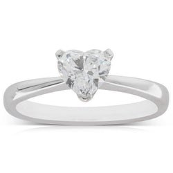 Hartvorm 1,75 karaat diamanten solitaire ring wit goud 14k