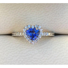Afbeelding in Gallery-weergave laden, Hartvorm Ceylon Sapphire Diamanten Trouwring 3.90 Ct Goud 14K - harrychadent.nl
