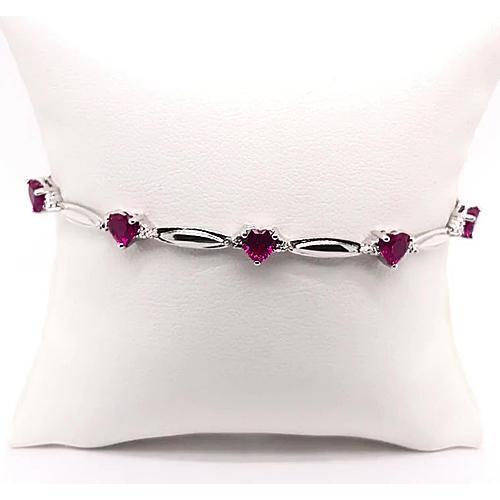 Hartvorm Rhodoliet Granaat Diamanten Armband 9,54 Karaat Sieraden Nieuw - harrychadent.nl