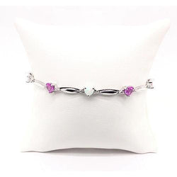 Hartvorm Roze Amethist & Opaal Diamanten Armband 9,54 Karaat Sieraden