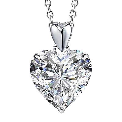 Hartvorm diamanten hanger 2 karaat witgoud vrouwen sieraden 14K - harrychadent.nl