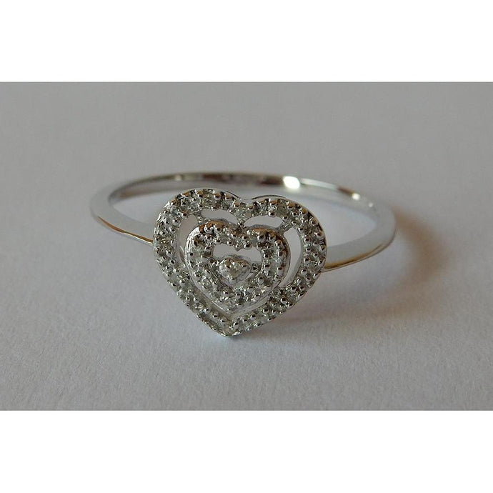 Hartvorm dubbele rij diamanten Halo Ring 0.50 karaat witgoud 14K - harrychadent.nl