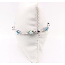 Afbeelding in Gallery-weergave laden, Hartvorm opaal en aquamarijn diamanten armband 9,54 karaat sieraden - harrychadent.nl

