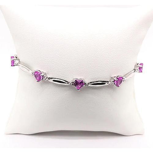 Hartvorm roze amethist diamant 9,54 karaat armband wit goud - harrychadent.nl