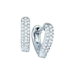 Hartvorm Lady Hoop Earrings 3,25 ct Rond Geslepen Echt Diamanten Goud Wit