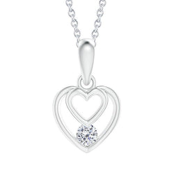 Hartvorm Ronde Echt Diamanten Hanger Ketting 1,00 Karaat Vrouwen Sieraden