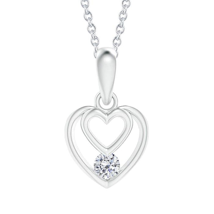 Hartvorm Ronde Echt Diamanten Hanger Ketting 1,00 Karaat Vrouwen Sieraden