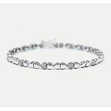 Afbeelding in Gallery-weergave laden, Hartvormige Echt Diamanten Tennisarmband 2 Karaat F/G Witgoud 14K
