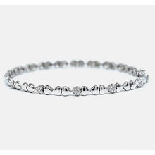 Afbeelding in Gallery-weergave laden, Hartvormige Echt Diamanten Tennisarmband 2 Karaat F/G Witgoud 14K
