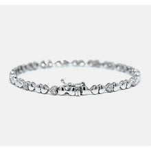 Afbeelding in Gallery-weergave laden, Hartvormige Echt Diamanten Tennisarmband 2 Karaat F/G Witgoud 14K
