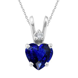 Heart Ceylon Sapphire & Diamond Lady's hanger 2 stenen 3,50 karaat