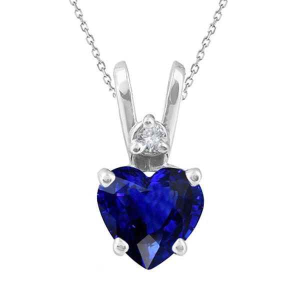 Heart Ceylon Sapphire & Diamond Lady's hanger 2 stenen 3,50 karaat - harrychadent.nl