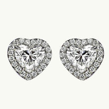 Afbeelding in Gallery-weergave laden, Heart &amp; Ronde snede Halo Diamond Stud Earring 2,38 Carat White Gold 14K - harrychadent.nl
