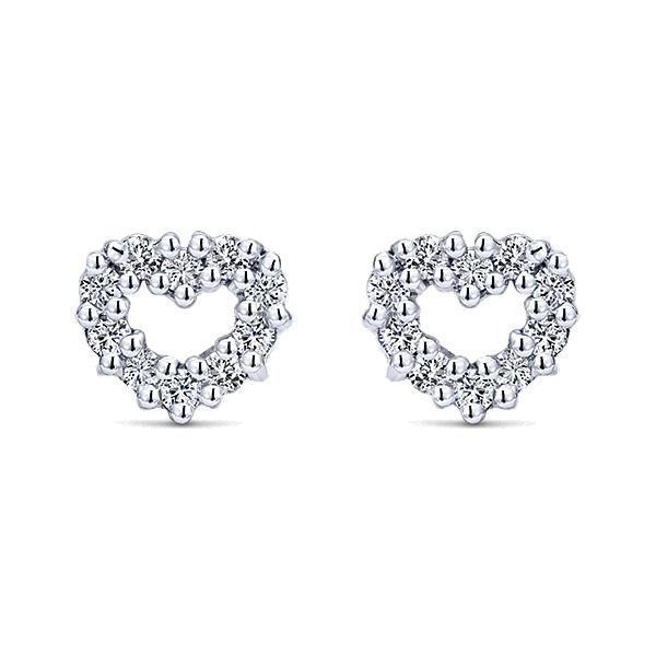 Heart Studs Earring 3 kt prachtige briljant geslepen diamanten wit goud - harrychadent.nl
