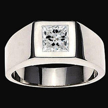 Afbeelding in Gallery-weergave laden, Heren Ring Met Prinses Geslepen Diamant
