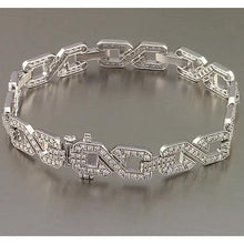 Afbeelding in Gallery-weergave laden, Heren diamanten armband Prong Set 9 karaat witgouden sieraden 14K Nieuw - harrychadent.nl
