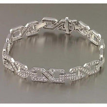 Afbeelding in Gallery-weergave laden, Heren diamanten armband Prong Set 9 karaat witgouden sieraden 14K Nieuw - harrychadent.nl

