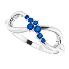 Afbeelding in Gallery-weergave laden, Huwelijksverjaardag Band 0,39 karaat blauwe saffier Infinity sieraden - harrychadent.nl
