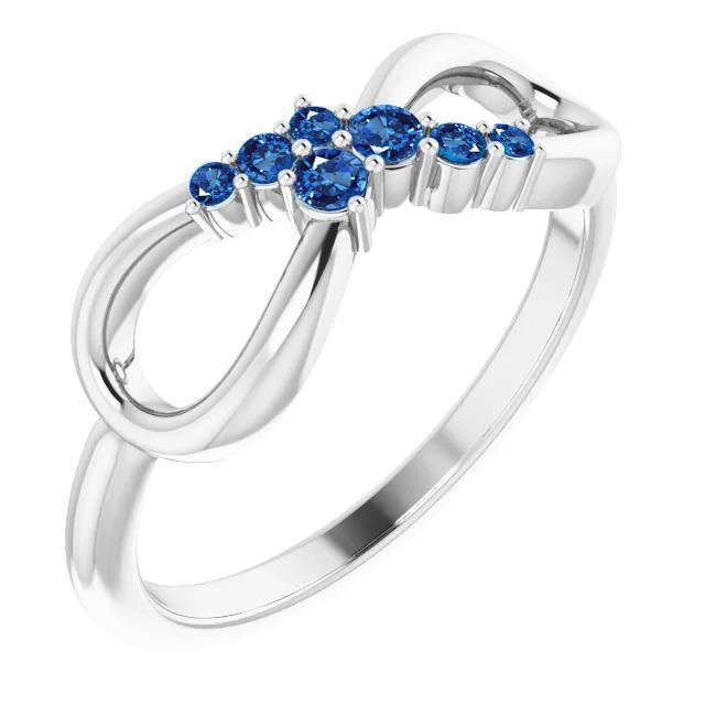 Huwelijksverjaardag Band 0,39 karaat blauwe saffier Infinity sieraden - harrychadent.nl
