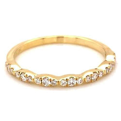 Huwelijksverjaardag Band 0,50 karaat ronde diamant geel goud 14K