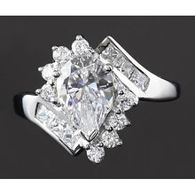 Afbeelding in Gallery-weergave laden, In elkaar grijpende verlovingsring 2,50 karaat peer diamant wit goud 14K - harrychadent.nl
