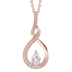 Infinity stijl diamanten hanger dia rond & peer oud geslepen 2,50 karaat