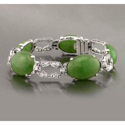 Jade diamanten armband 103 karaat witgouden sieraden Nieuw