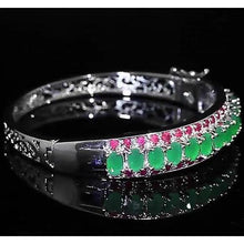 Afbeelding in Gallery-weergave laden, jade diamanten armband roze saffier 28.90 karaat dames wit goud 14k - harrychadent.nl
