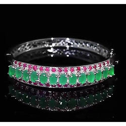 Jade diamanten armband roze saffier 28.90 karaat dames wit goud 14k