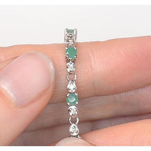 Afbeelding in Gallery-weergave laden, Jade diamanten tennisarmband 9 karaat witgoud 14K sieraden - harrychadent.nl
