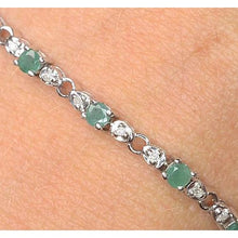 Afbeelding in Gallery-weergave laden, Jade diamanten tennisarmband 9 karaat witgoud 14K sieraden - harrychadent.nl
