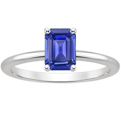 Jubileum Solitaire Ring smaragd Ceylon Sapphire 3 karaat