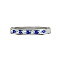 Jubileum diamanten band 1 karaat Ceylon saffier sieraden
