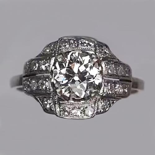 Jubileum ronde oude mijn geslepen diamanten ring 2 karaat antieke stijl - harrychadent.nl