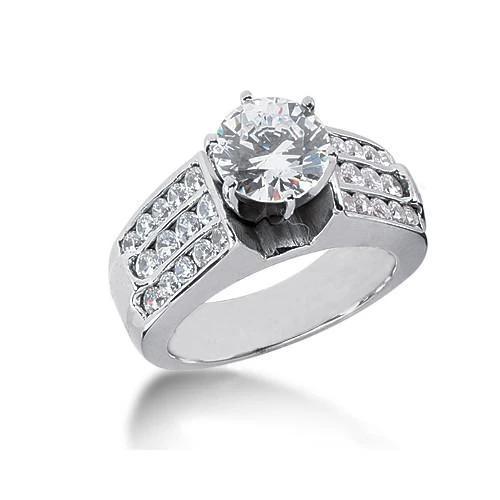 Jubileum Echt Diamanten Verlovingsring 2,51 Karaat Witgoud 14K