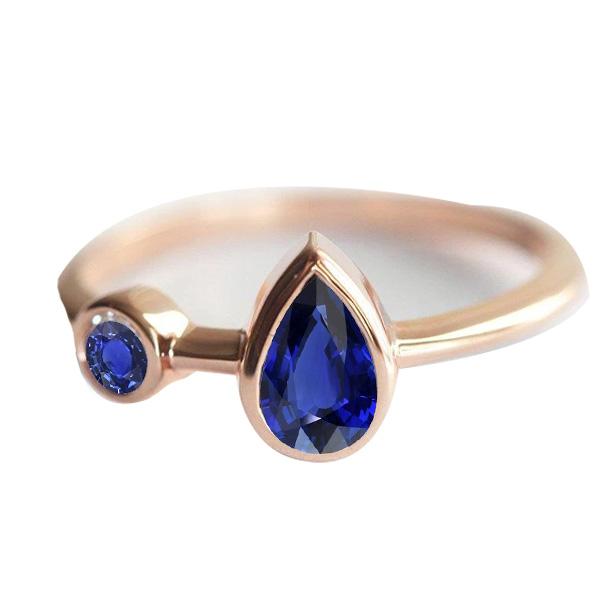 Jubileumring Rond & Peer Blauwe Saffieren 2,25 Karaat 14K Rose Goud - harrychadent.nl