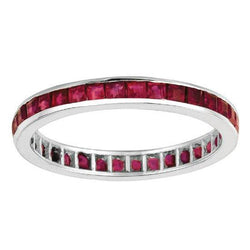 Kanaalinstelling 1.60 Ct. Princess Cut Eternity Ruby Ring Band Goud 14K