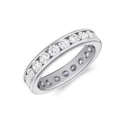 Kanaalset 2,20 ct Ronde Echt Diamanten Trouwring Goud Wit 14K