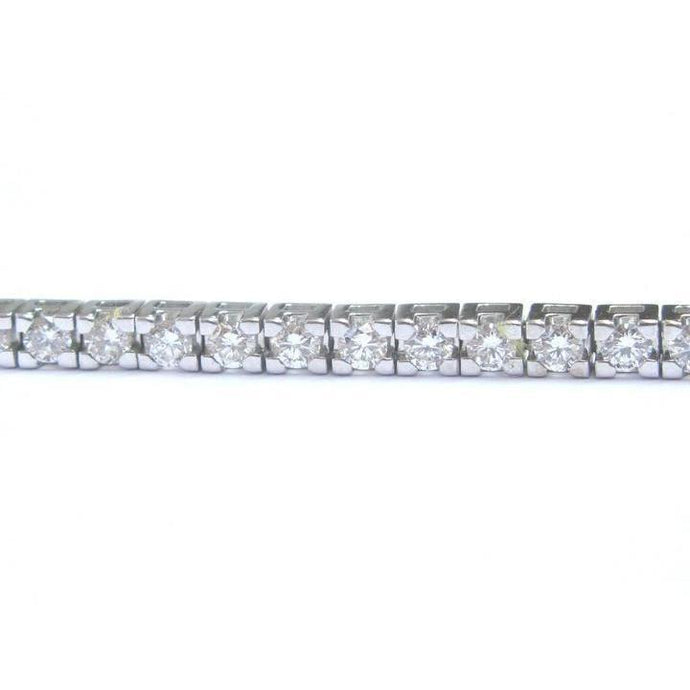 Kanaalset Ronde Geslepen Echt Diamanten Armband 5,10 Karaat Witgoud 14K