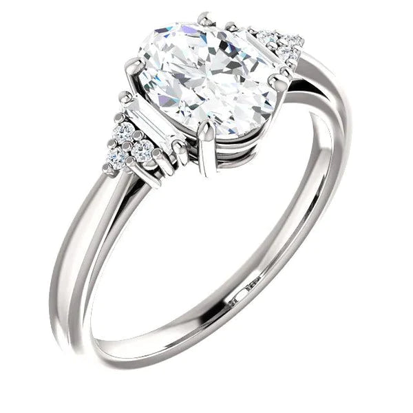 Kathedraal instelling diamanten verlovingsring 2.20 karaat vrouwen sieraden