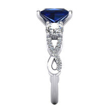 Afbeelding in Gallery-weergave laden, Koningsblauwe Saffier Diamanten Ring 5,50 Ct Prinses Geslepen Goud 14K
