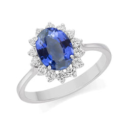 Korenbloem Blauwe Saffier Ring