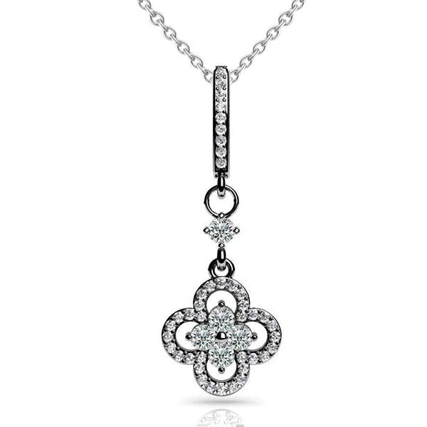 Kostbare Bloemblaadjes Ronde Vormige Echt Diamanten Hanger Ketting 0,91 Ct. Wg 14K