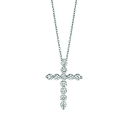 Kruis Echt Diamanten Halsketting Hanger 1,11 Karaat 14K Witgoud