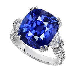 Saffier Natuurlijke uit de aarde gewonnen Diamanten Vintage Ring