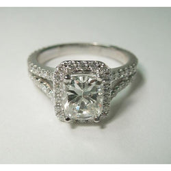 Kussen diamanten koninklijke verloving Halo Ring 2.75 karaat witgoud 14K