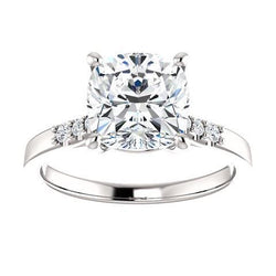 Kussen diamanten verlovingsring met accenten 3.15 karaat sieraden Nieuw