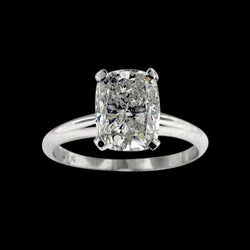 Kussenslijpsel 2.25 Karaat Natuurlijke uit de aarde gewonnen Diamanten Solitair Ring 14K Witgoud
